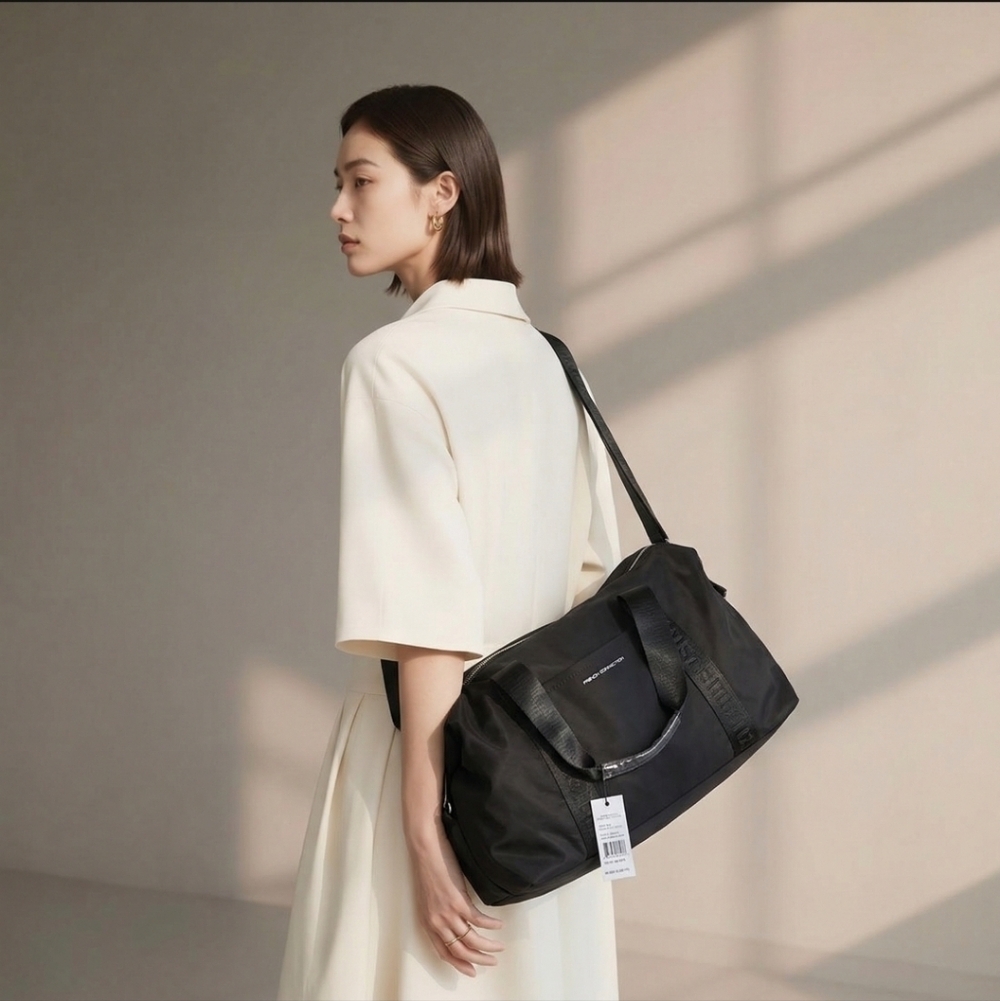French Connection Black Audrey Weekender Duffel Bag NWT $148 Retail
